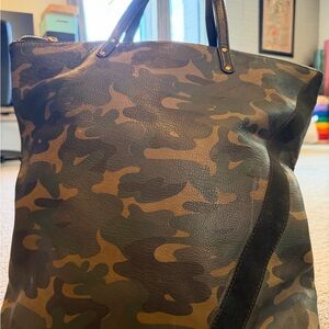 Camouflage Leather Tote Bag